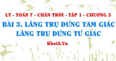 Khái niệm Lăng trụ đứng tam giác, lăng trụ đứng tứ giác và cách nhận biết? Toán 7 bài 3 Chương 3 Chân trời Tập 1